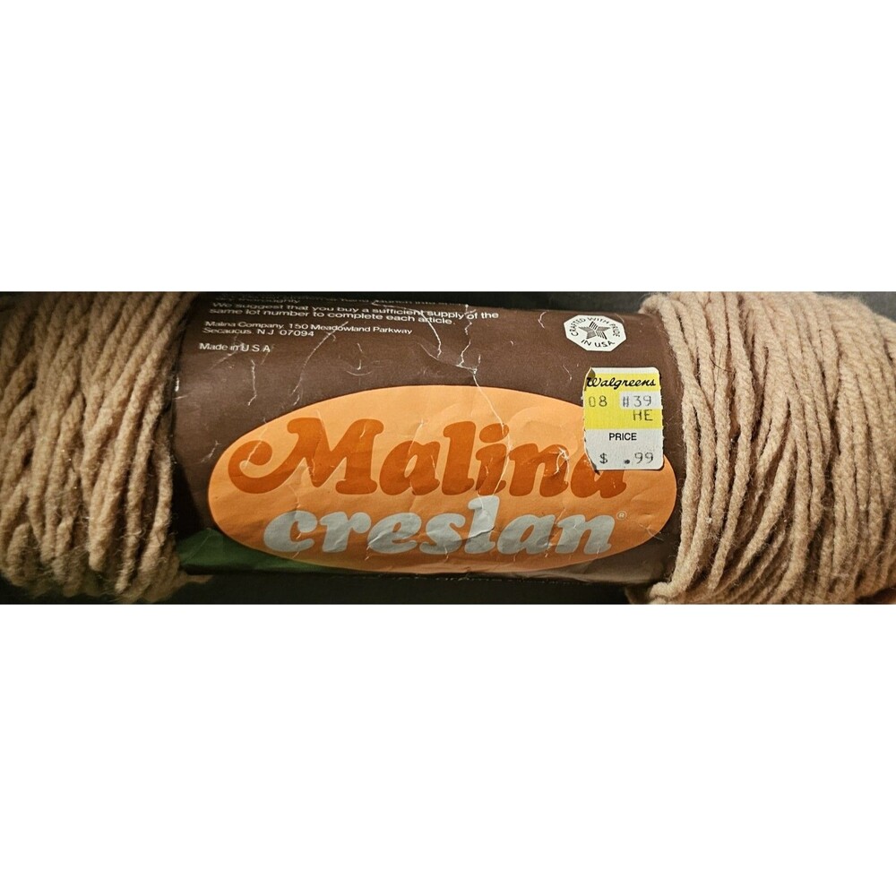 Vintage yarn Malina Creslan CAMEL 3 oz
